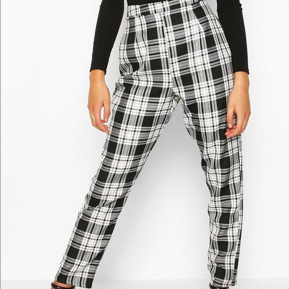 checkered skinny trousers